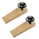 2 Pieces Solid Black Square Ceramic Door Stopper